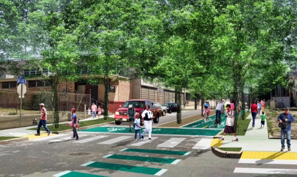 Planned protected bike lane on Ave B
